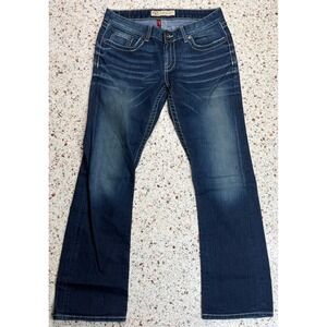 Buckle BKE Madison Stretch Boot Women's Embroidered‎ Denim Jeans Size 31x31.5